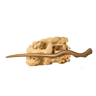 中国木雕博物馆天然绿檀木发簪古风发钗簪子玄学新中式日常通勤