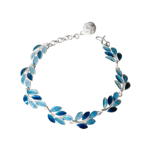 足银999非遗花丝珐琅叶子手链纯银女轻奢小众精致高级感首饰礼物