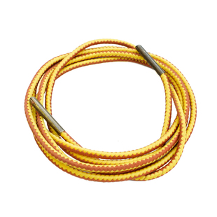 岩屋手造经典大黄靴鞋带涤纶丝双色条纹纯铜头细圆形鞋绳男女百搭