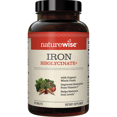 Naturewise双甘氨酸铁螯合铁补铁片铁剂补铁孕妇孕期成人补铁剂血