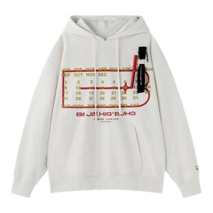 BJHG不计后果美式连帽卫衣男冬季2025新款暖皮休闲宽松情侣长袖女