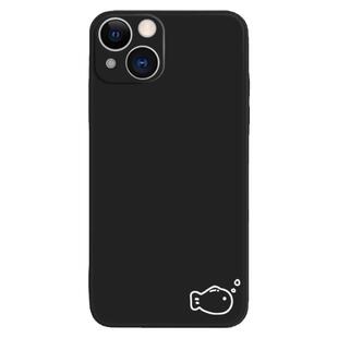 左下角爱心猫右下角冒泡鱼iPhone14手机壳14Pro苹果新款12简约设计感情侣款13Pro