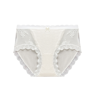蕾丝少女内裤女2025新款7A纯棉抗菌裆纯欲风性感中腰女士三角短裤