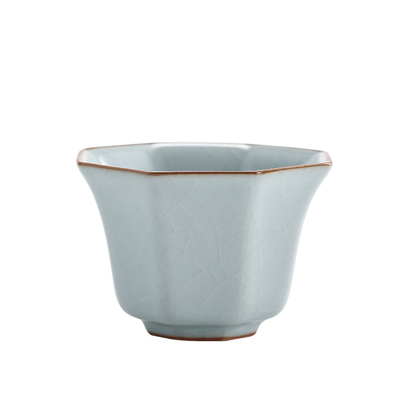 德震台湾品牌丰子汝窑八角品茗杯