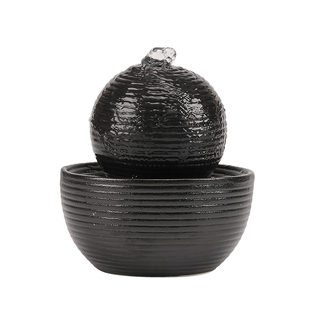 招财小型陶瓷流水摆件循环水增氧室内喷泉瀑布水景造景装饰摆件