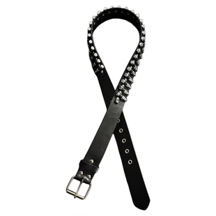 Vanan 金属子弹黑色皮带高级设计感时尚秀场腰带男女小众穿搭单品