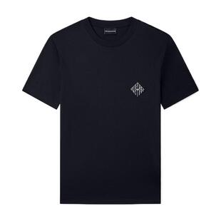EMPORIO ARMANI/阿玛尼夏新款男士圆领短袖正肩莱赛尔混纺凉感T恤