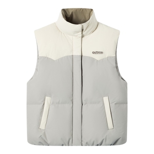 outdoor products 秋冬新品羽绒背心女90鸭绒拼色保暖休闲马甲