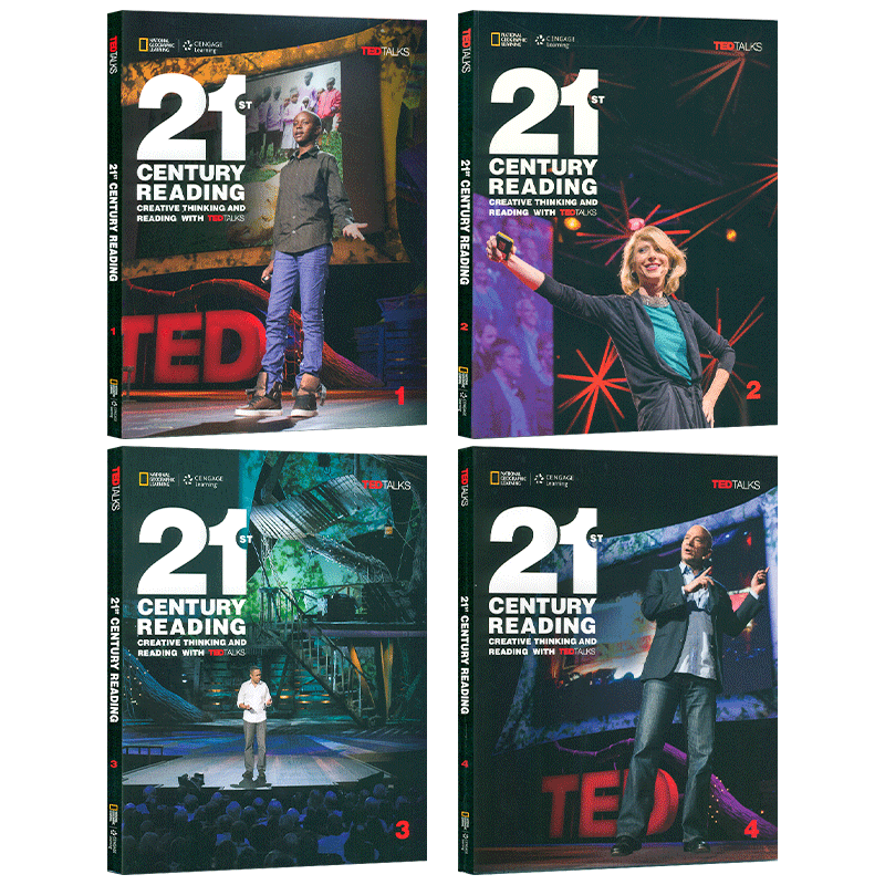 美国国家地理21st Century Reading 1-4级课本21世纪青少年英语阅读专项训练书 高级中学英文阅读原版NGL进口书籍TEDTALKS演讲教材