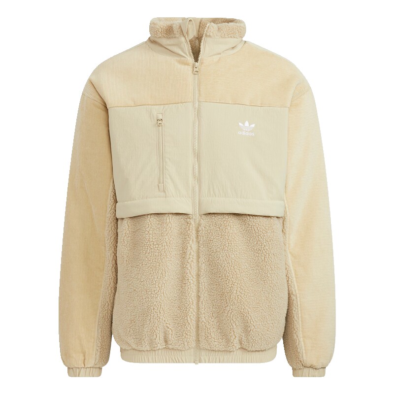 Adidas三叶草 外套男装秋季款拼接羊羔绒保暖立领休闲夹克 HP1817