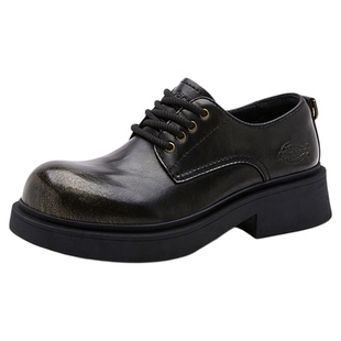 Dickies男鞋德比鞋2025新款秋季男士复古休闲皮鞋厚底增高大头鞋