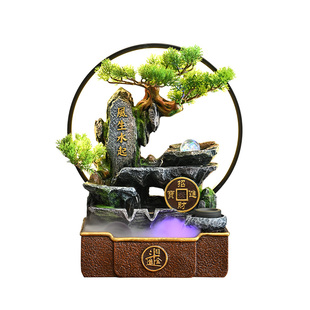 风生水起流水喷泉摆件客厅公司风水轮桌面招财循环水开业乔迁礼