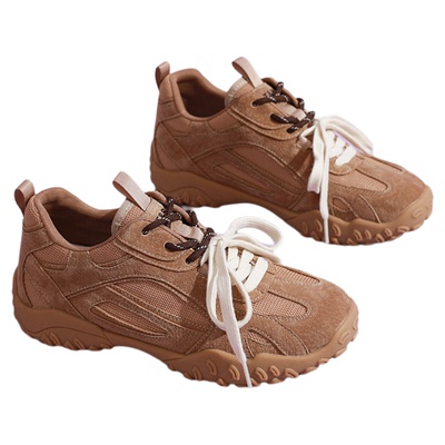 星期六真皮2025新款银色内增高阿甘德训鞋女休闲复古厚底运动休闲