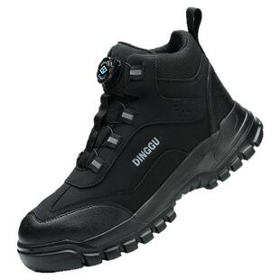 劳保鞋男款士高帮防砸防刺穿工作男鞋子钢头工地带钢板轻便透气夏