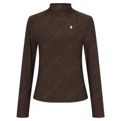 邱莹莹 HELA AOMI “山茶花”高领提花气质套头打底衫百搭上衣