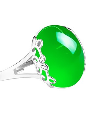 s925新款纯银空托戒镶嵌琥珀空托