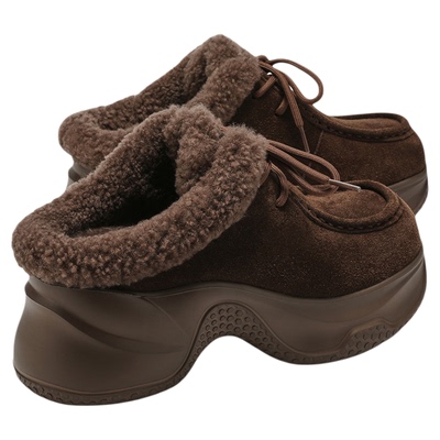 millies妙丽保暖真羊毛包头拖鞋