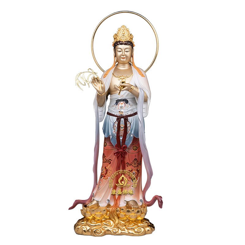 西方三圣佛像纯铜精工彩家居摆件