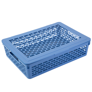 得力A4公文篮网状文件篮文件筐A4收纳筐收纳盒文件架子资料整理文件篮单据蓝色塑料筐财务收纳框桌面办公用品