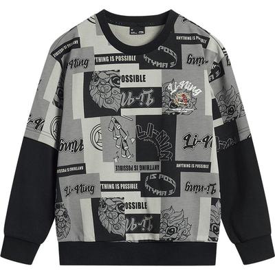 李宁童新年男女同款套头无帽卫衣