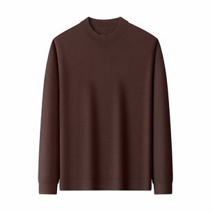 【可机洗】高端轻奢精纺100%纯羊毛男毛衣套头内搭打底羊绒针织衫