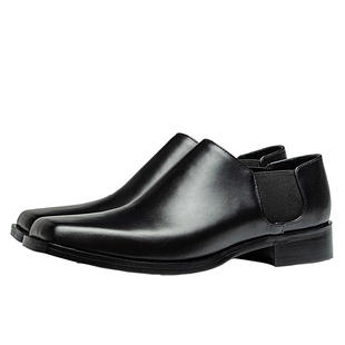 英伦风复古大方头皮鞋男高级感真皮休闲一脚蹬乐福鞋男小众德比鞋