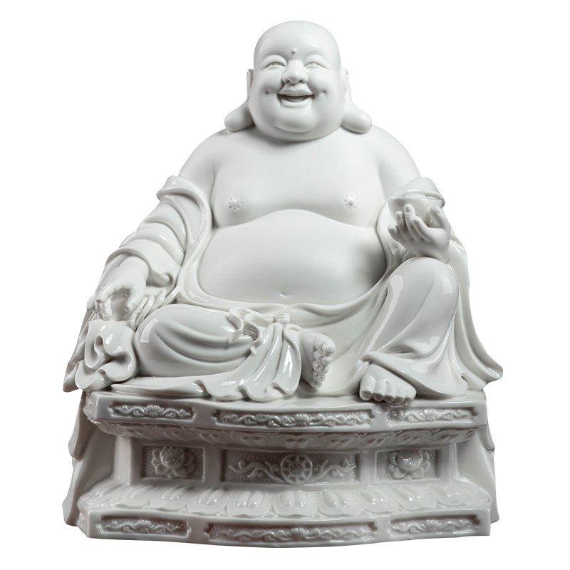 戴玉堂弥勒佛供奉摆件德化白瓷