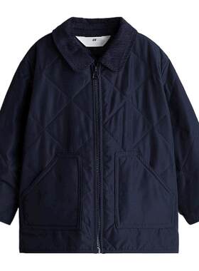 HM童装儿童男童夹克有领绗缝棉服长袖外套1237132