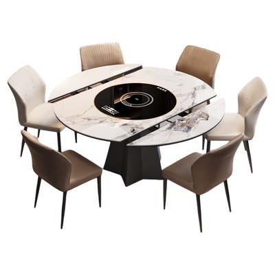 蒂梵拉五角星可伸缩暖菜圆餐桌