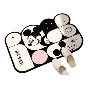 米奇米妮卫生间浴室地垫软硅藻泥强吸水垫子防滑门垫门口厕所脚垫