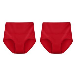 ubras轻收腹中高腰纯棉红内裤女新年送礼红色透气加长底裆三角裤