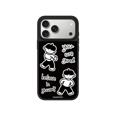 OLASOLA|原创Appleton黑边磨砂磁吸手机壳适用苹果iPhone17promax黑白简约magsafe小众防摔保护壳卡通情侣款