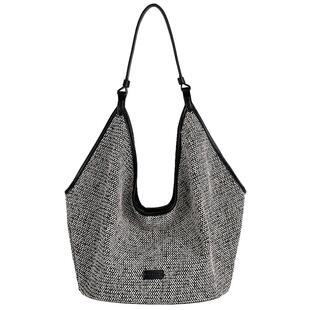 jpjclassic夏季草编编织包女单肩腋下水桶包大容量度假慵懒托特包