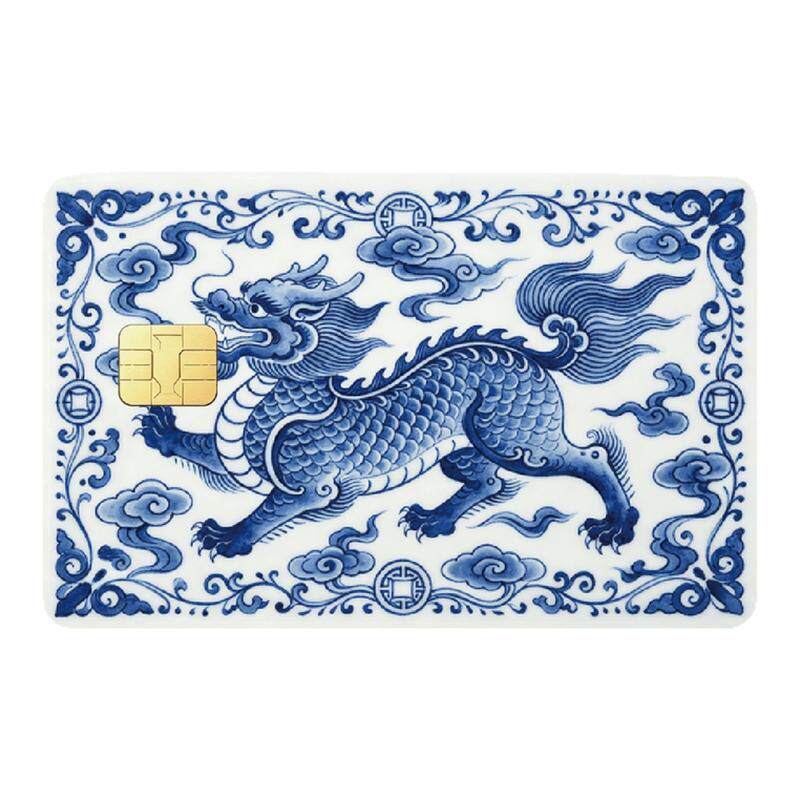 国风青花瓷莲花防水防刮贴膜