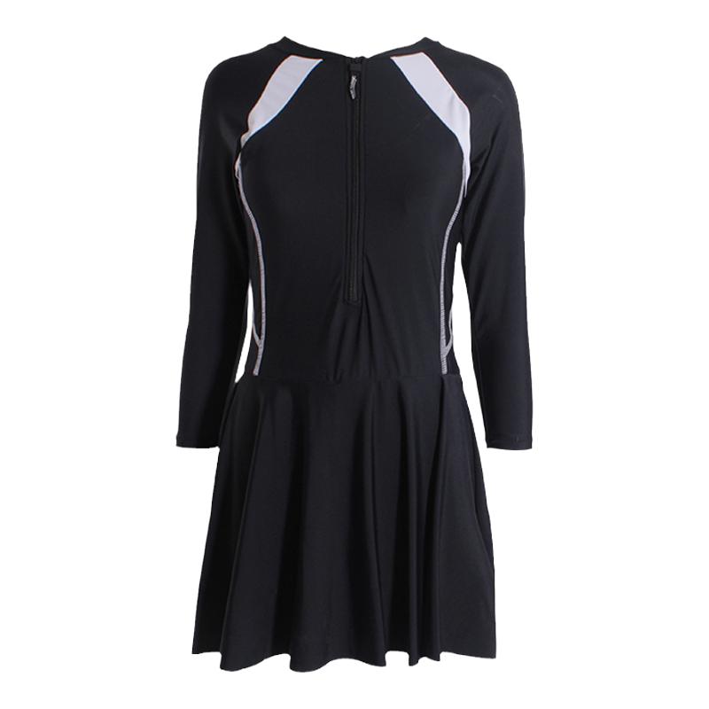 小楠泳衣 2025新款保守学生胖MM大码连体裙式运动泡温泉游泳衣女