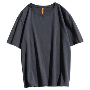 二本针240g重磅美式t恤男短袖纯色纯棉基础圆领厚实打底衫男女款