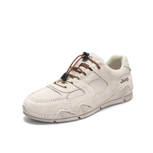 Jeep女鞋2024秋季新款复古免系带运动休闲鞋轻便百搭软底德训鞋女