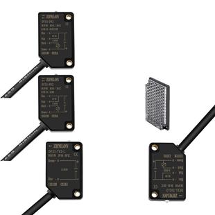 方形红外线感应反射式对射光电开关漫反射三线24V可见光NPN传感器