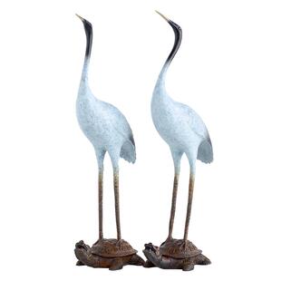 古铜官 全铜龟鹤摆件桌面仙鹤办公室博古架饰品祝贺寿礼品送老人