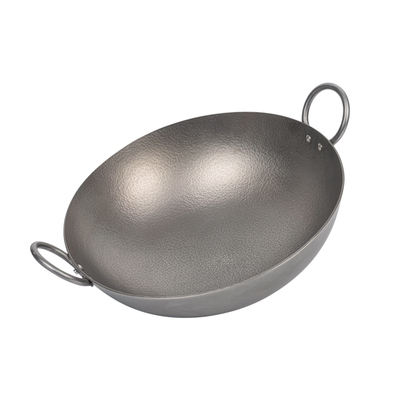 卢记钛锅手工热锻打纯钛炒锅无涂层不粘锅家用炒菜锅老式双耳炒锅