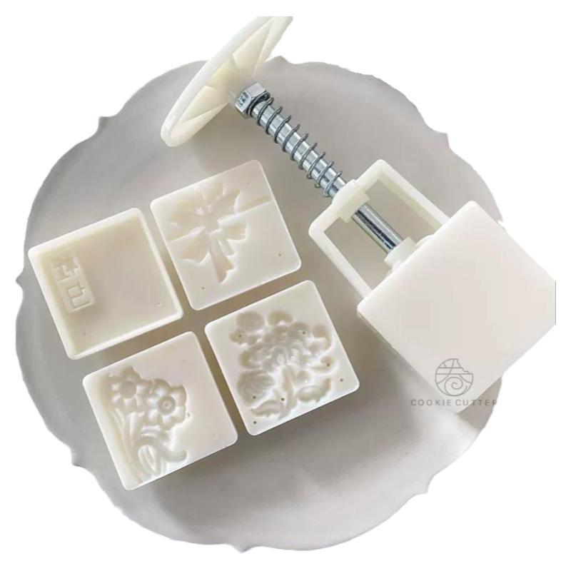 2025年新款方形创意秋夕绿豆糕点烘焙冰皮情人节模具中式月饼磨具