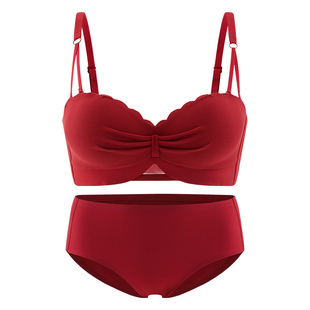 性感内衣女聚拢小胸红色本命年女装秋冬无钢圈收副乳防下垂文胸罩