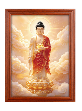 静世莲阿弥陀佛装饰摆台画