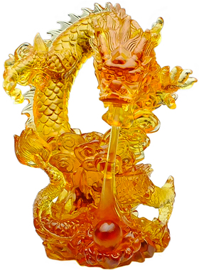 龙年吉祥物琉璃生肖龙摆件招财