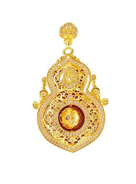 999足金包银项链人生四美吊坠女