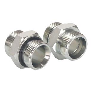 液压接头1CB轻型重型1DB公制卡套H型24°锥ED圈密封G螺纹英制直通