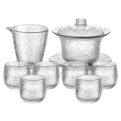 乐唯诗锤纹玻璃茶杯茶碗功夫茶具