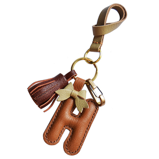 【MR夹子】原创手工法羊皮包挂饰 汽车钥匙挂件 定制字母 礼物