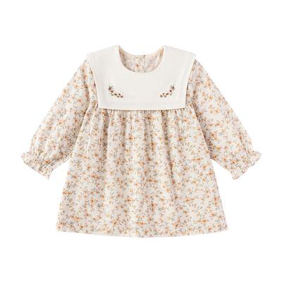 babylove女宝宝连衣裙春秋纯棉婴幼儿外出洋气碎花裙子花栀漫歌