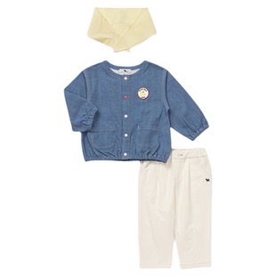 BLUEDOG 韩国蓝狗26SS春季宽松版仿牛仔套装童装休闲百搭款三件套